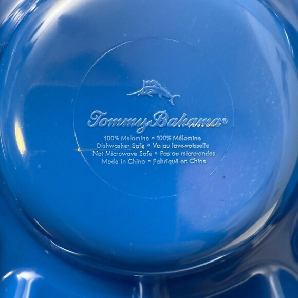 TOMMY BAHAMA Melamine Large Serving Tray Chip and Dip Tropical Hibiscus Flamingo - Picture 5 of 8